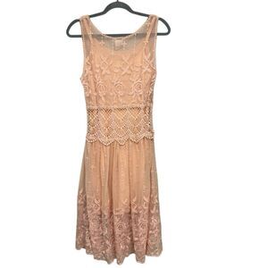 Sundance peach lace love always midi dress size 4